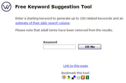 Free Keyword Tool from Wordtracker
