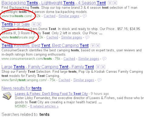 More Results for Tents