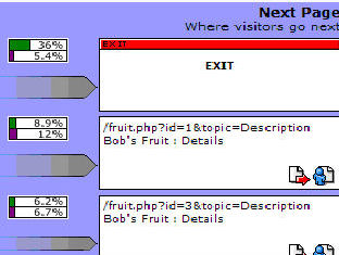 Clicktracks Exit Path Analysis