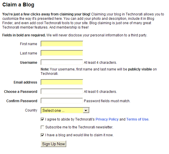 blog claim page