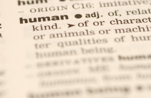 Dictionary page showing definition of human