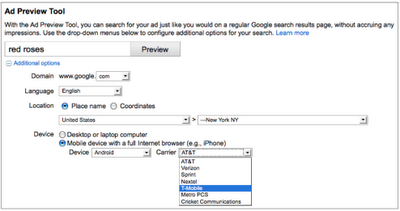 AdWords Ad Preview Tools