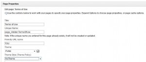Terms of Use - Page Properties