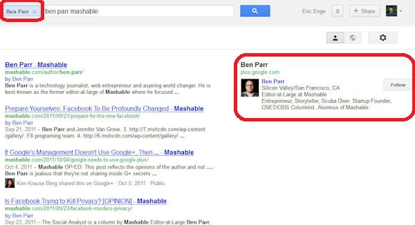 Ben Parr Google Author Page