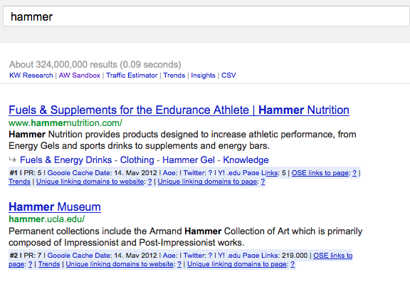 Personalized Search Results For Hammer