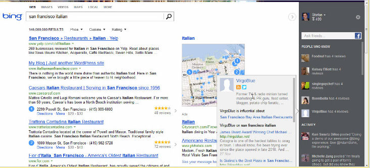 New Bing San Francisco Italian Search Results