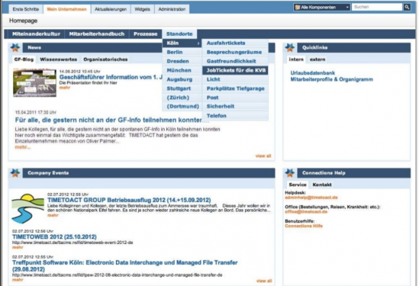 Screenshot of Time to Act Extension for IBM Connections