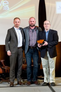 The Perficient team with NewsGator President & CEO Daniel Kraft after winning NewsGator's Partner of the Year Award. 