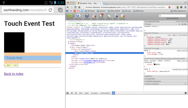 Chrome Dev Tools on Android