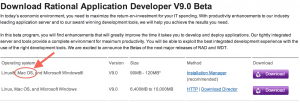 RAD v9 download screen
