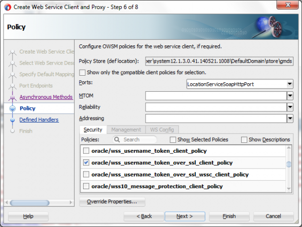 Create Web Service Client and Proxy Wizard