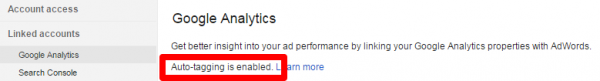 adwords auto-tagging