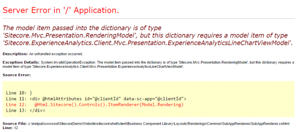 ExperienceAnalyticsLineChartViewModel Exception