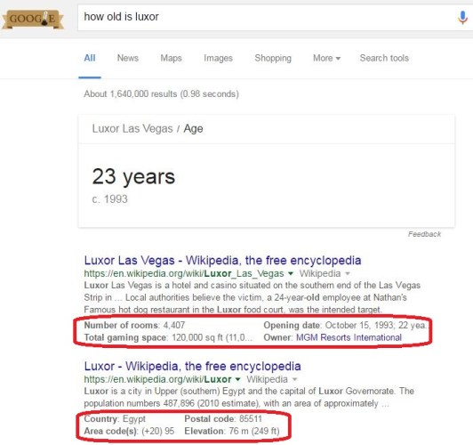 Enhanced Snippet Example How Old Is Luxor 1