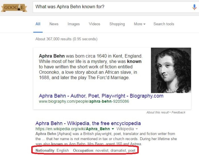 Snippetkb Example What Aphra Behn Known For 1