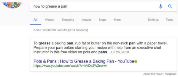 How to Grease a Pan Featured Snippet