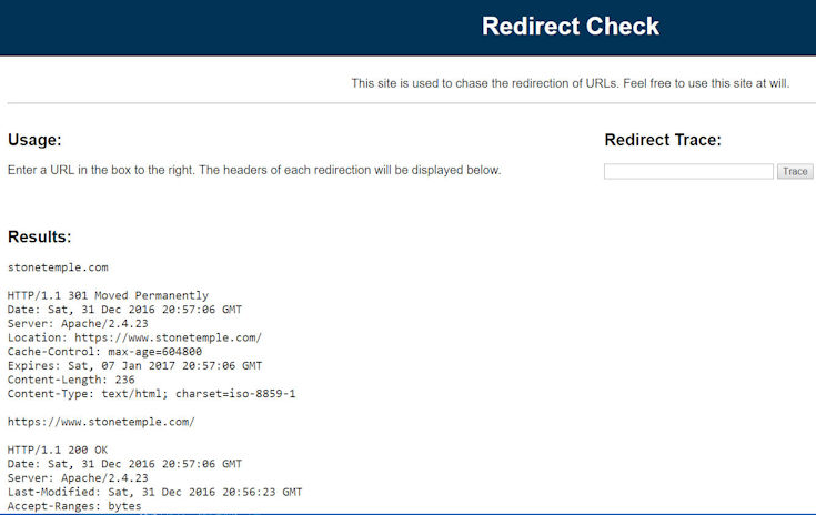 Redirect check