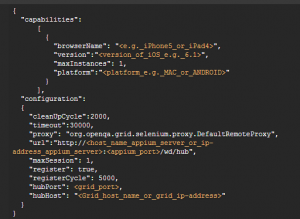 configuration of appium node