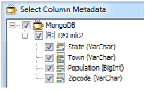 Select Column Metadata MongoDB