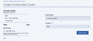 Creating a new Kube cluster on IBM Containers