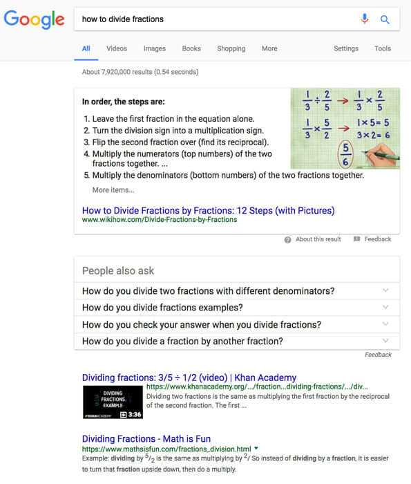 A picture showing the concept of Google showing videos in Search Engine Results Page 