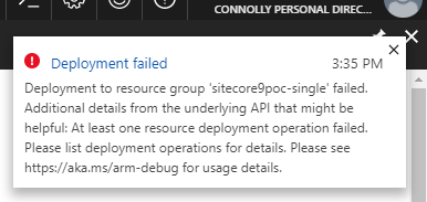 Sitecore 9 Deployment Failed