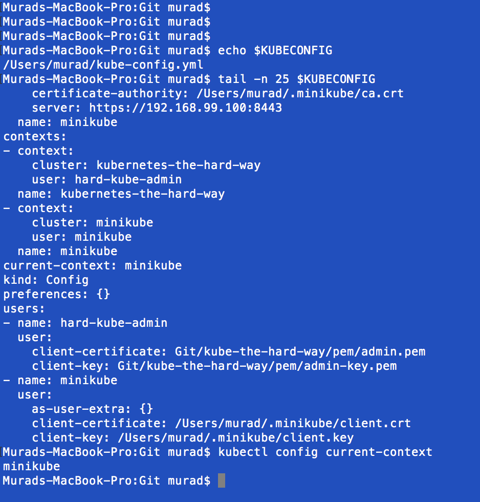 Sample output from kubectl