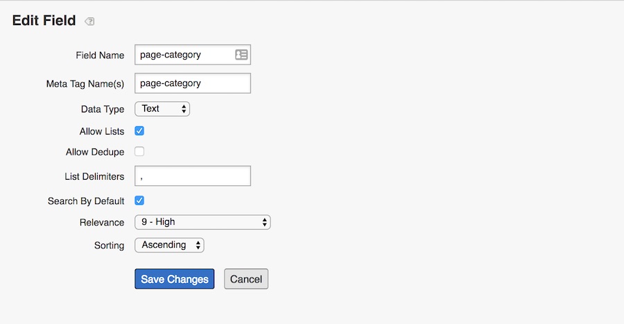 Creating the Metadata in Search&Promote