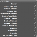 IPTC Core in Adobe Bridge