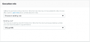 Lambda execution role configuration