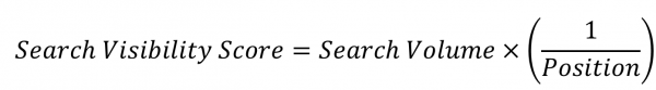 Search Visibility Score Calculation = Search volume X (1/position)