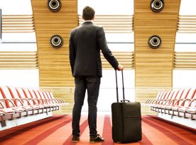 person waiting in an airport