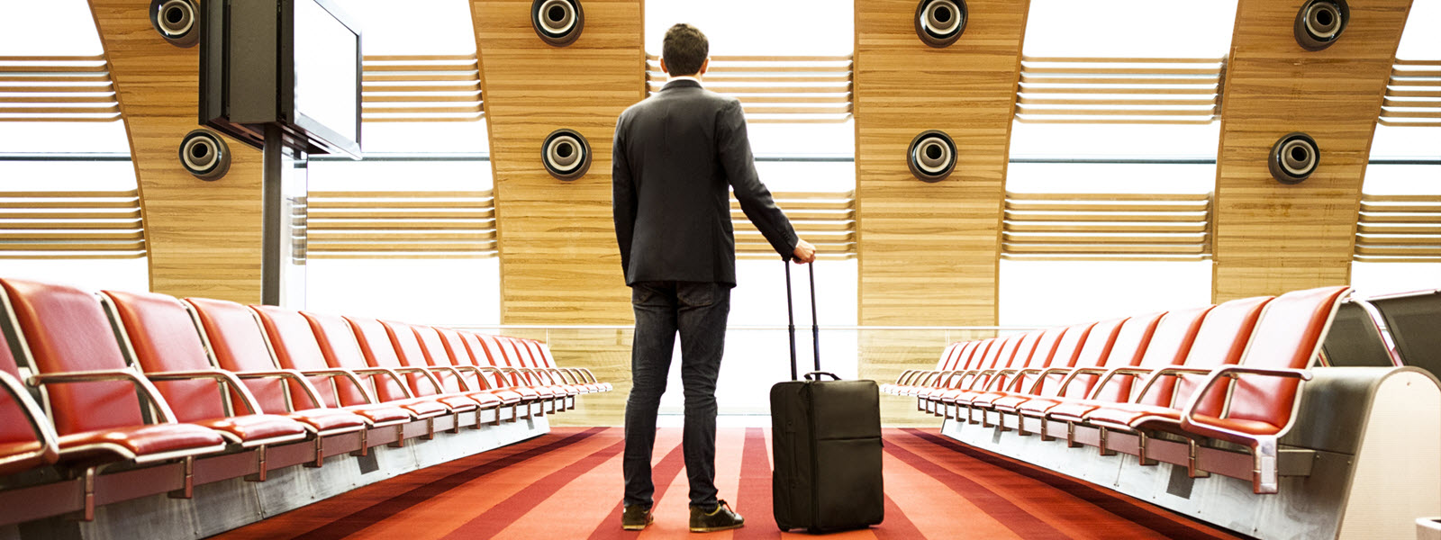 person waiting in an airport