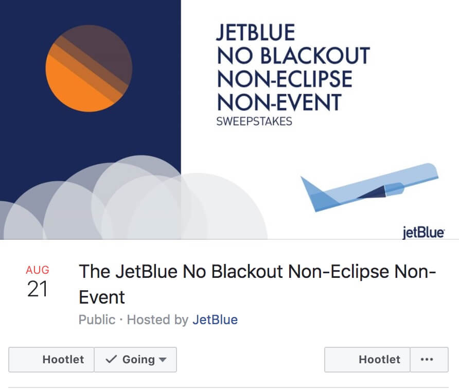 jetblue no blackout event screenshot