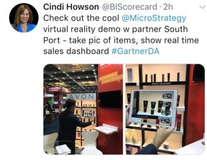 MicroStrategy augemented reality app demo for Avon at Gartner Summit in Brazil