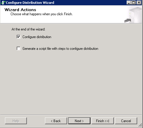 MSSQL Distribution Agent – Configure Distribution Wizard Steps B.