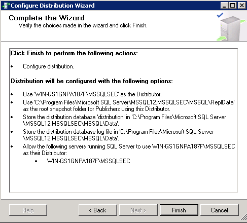 MSSQL Distribution Agent – Configure Distribution Wizard Steps C.