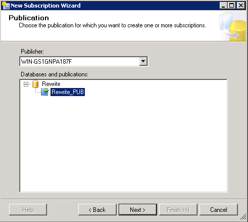 MSSQL Distribution Agent – Configure Subscription Database A.