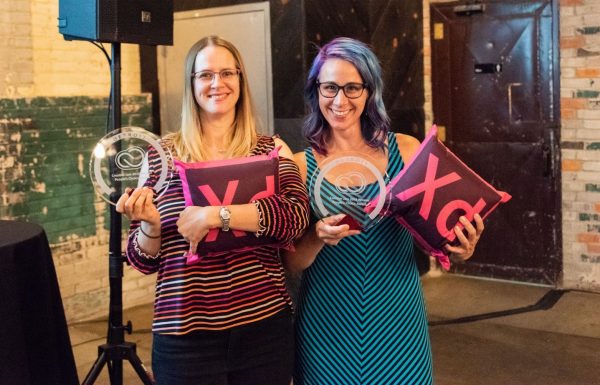Perficient’s Jenny Shaddach and Marti Gukeisen win first place at Adobe Creative Jam.