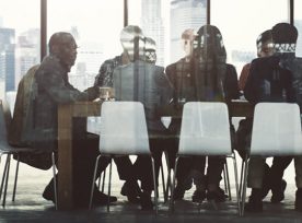 People gathered in a conference room