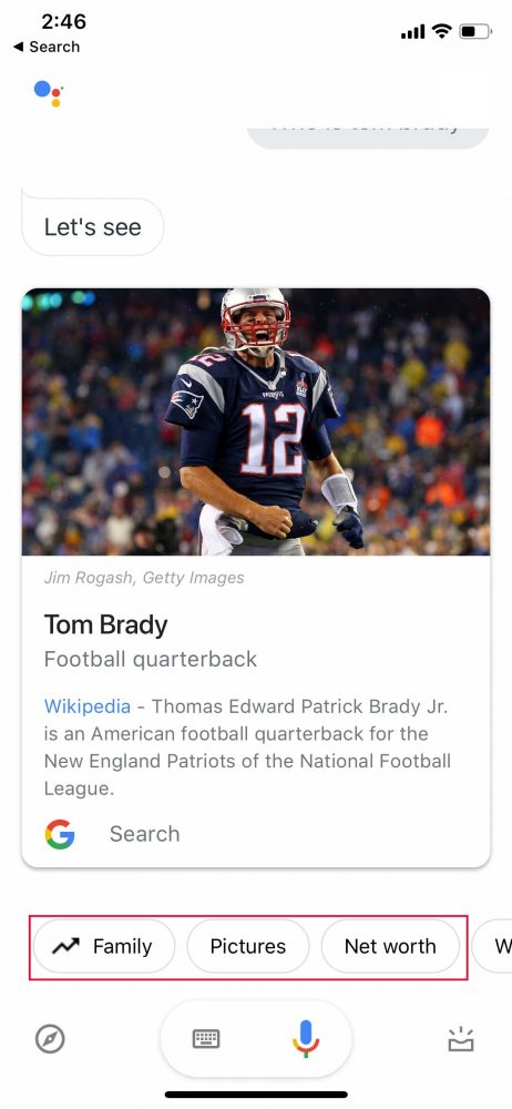 Tom Brady Knowledge Panel