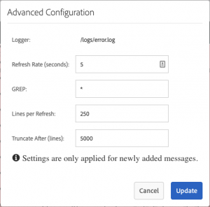 Log Tailer Plus Advanced Configuration Dialog