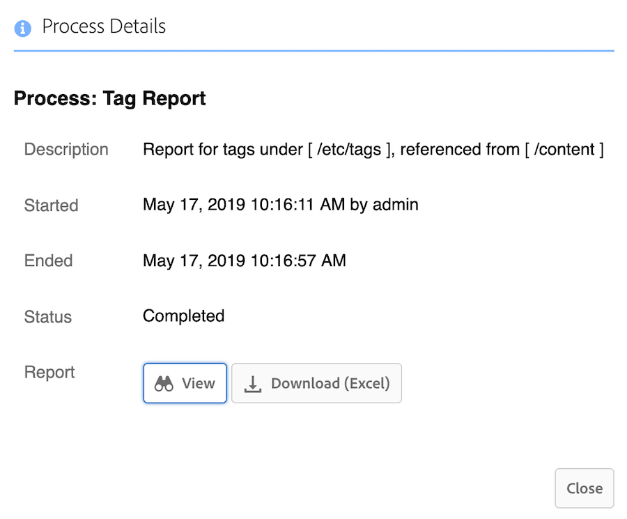 Tag Report Summary