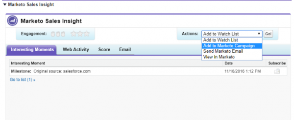 add to Marketo campaign in Salesforce