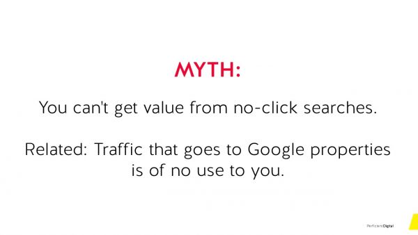 Myth #1 you can't get value from no-click searches, traffic that goes to Google properties is of no use to you