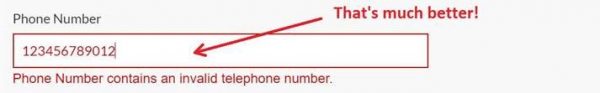 phone number validation fixed