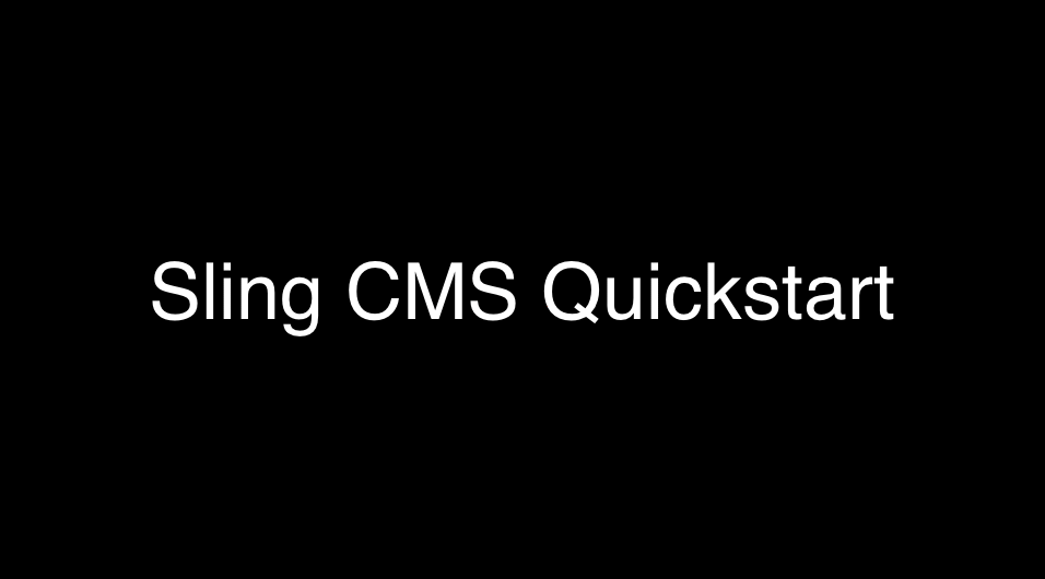 Sling CMS Create a Site