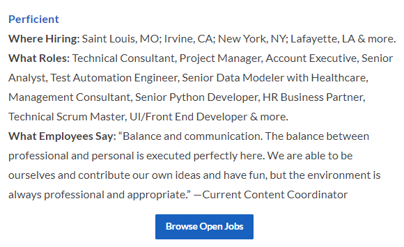 Glassdoor Confirms Perficient Is Hiring Like Crazy