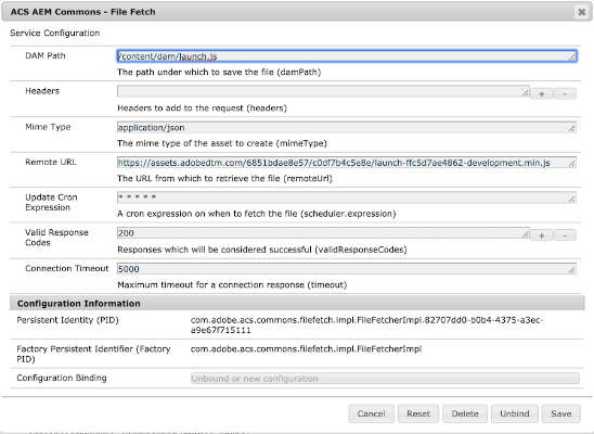 File Fetch Configuration