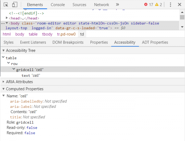 Accessibility Tree In The Chrome Inspector